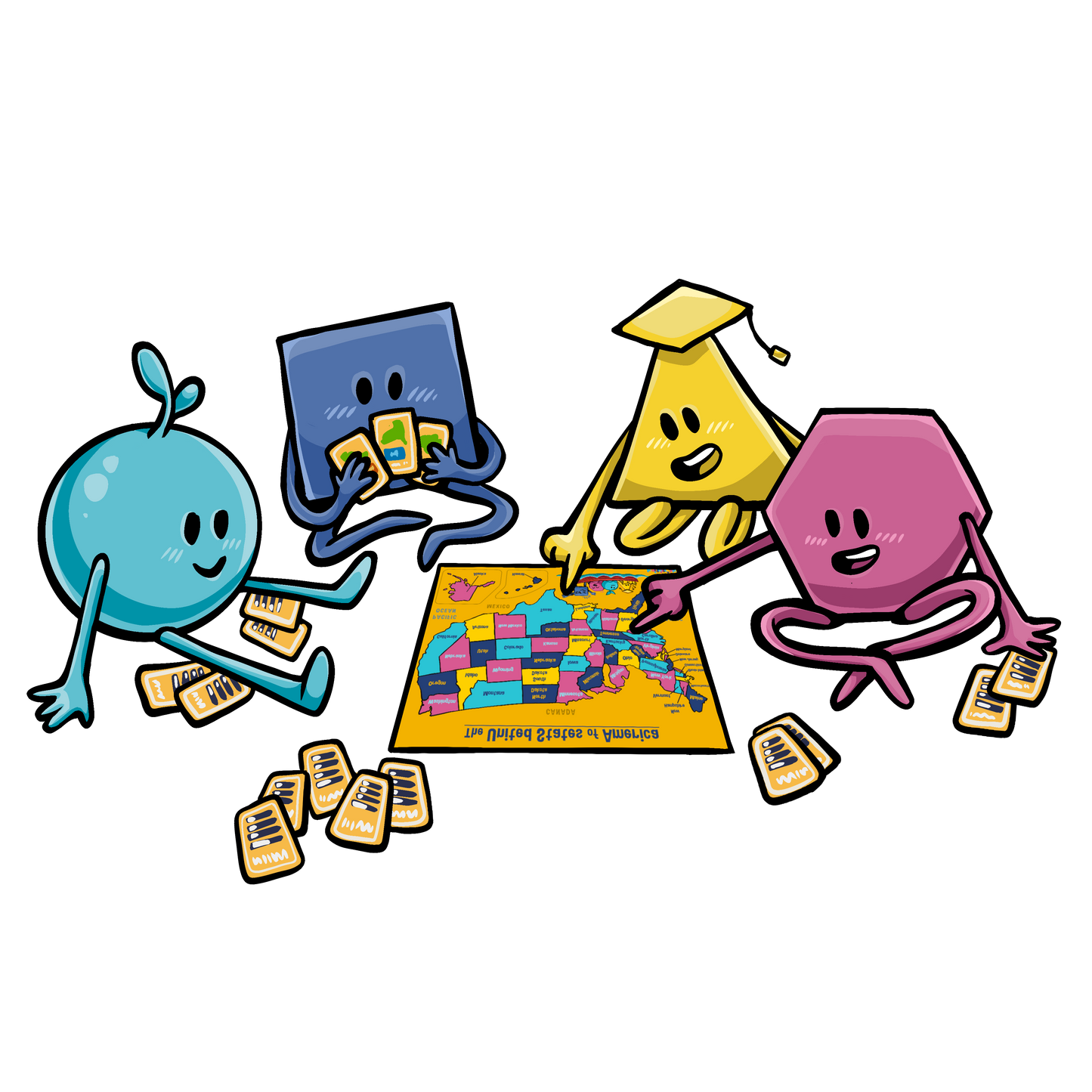 Kindertrekk USA States and Capitals Flash Cards | Learn All 50 States and Capitals | Additional State Facts Included | Use As Flashcards or Card Games | Made in The USA | Ages 6+