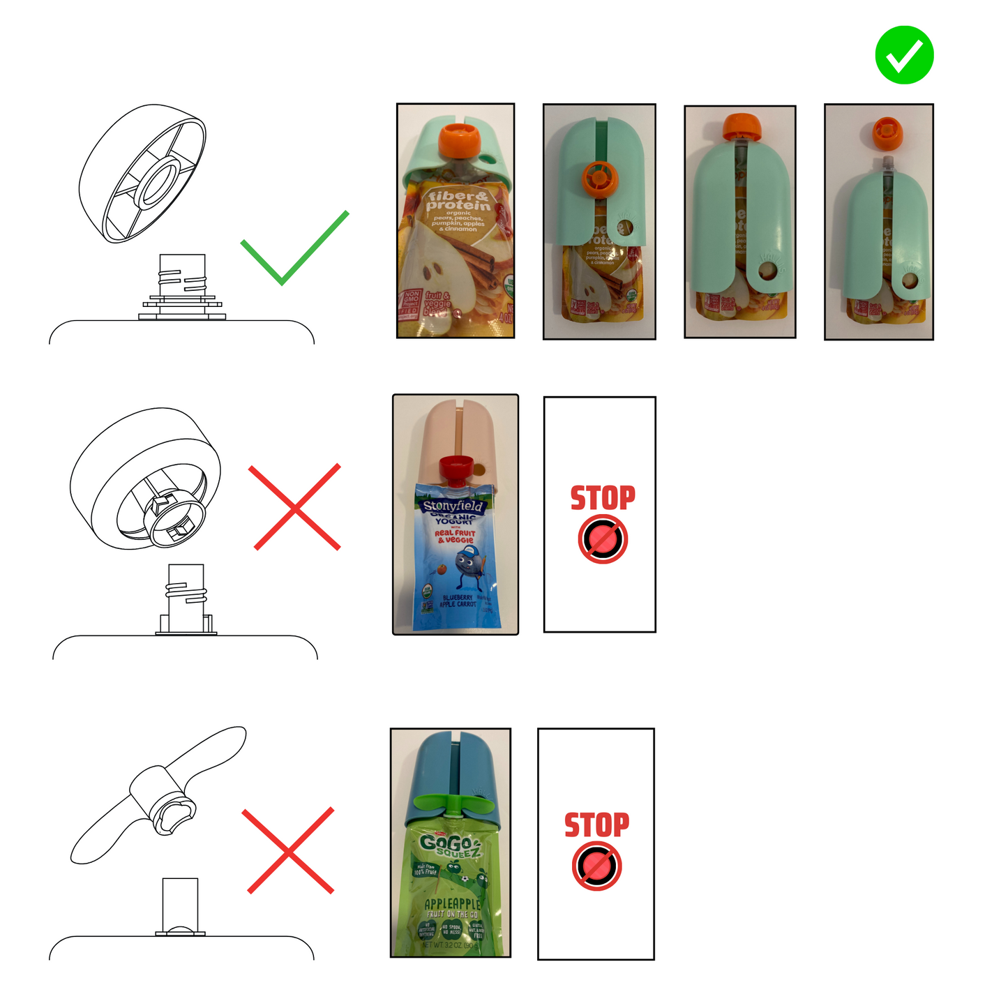 Kindertrekk™ The Swedish Squeeze Pouch Holder | The Baby Product You Didn't Know You were Missing | Enjoy a Snack on The Go | No More Messy Clean-ups | Fits Most Squeeze Pouches | Age 9month+