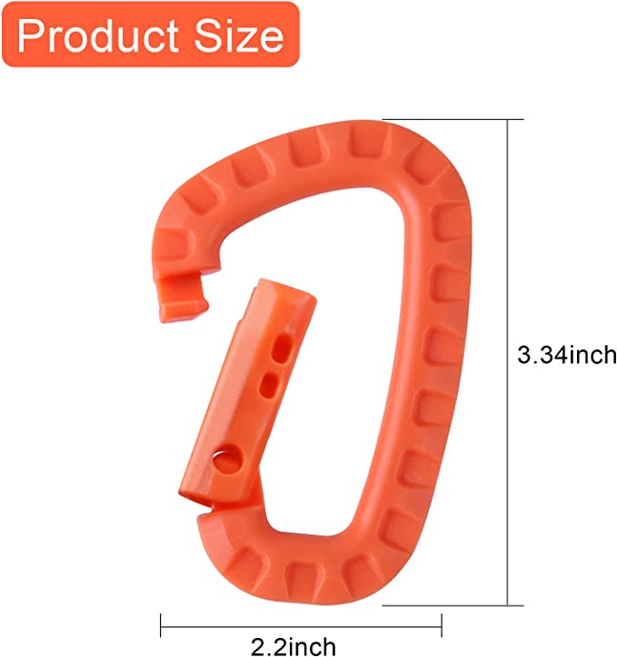 Tactical carabiner D ring - 4 pack