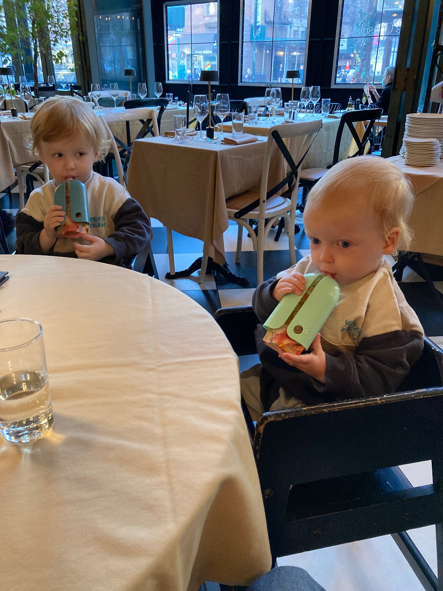 Kindertrekk™ The Swedish Squeeze Pouch Holder - 2pack | The Baby Product You Didn't Know You were Missing | Enjoy a Snack on The Go | No More Messy Clean-ups | Fits Most Squeeze Pouches | Age 9month+